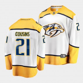 Nick Cousins Nashville Predators Away White Breakaway Player Jersey Men