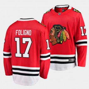 Chicago Blackhawks Nick Foligno Home Red Breakaway Player Jersey Men's