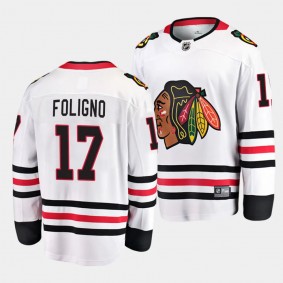 Chicago Blackhawks Nick Foligno Away White Breakaway Player Jersey Men's