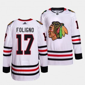 Nick Foligno Chicago Blackhawks Away White #17 Primegreen Authentic Pro Jersey Men's