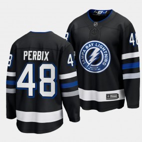 Tampa Bay Lightning Nick Perbix 2023-24 Alternate Black Premier Breakaway Jersey Men's