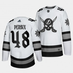 Gasparilla inspired Nick Perbix Tampa Bay Lightning White #48 Limited Edition Jersey 2024