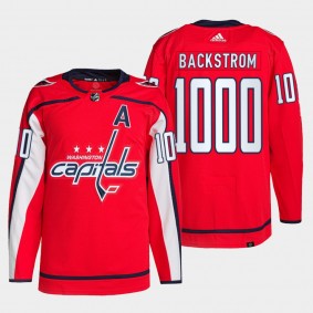 Nicklas Backstrom Capitals #19 1000 Career Points Jersey Red Commemorative Edition