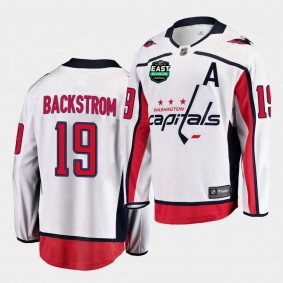 Washington Capitals Nicklas Backstrom 2021 East Division Patch White Jersey Away