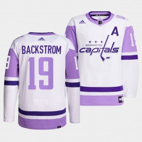 Washington Capitals Nicklas Backstrom 2021 HockeyFightsCancer Jersey #19 White Primegreen