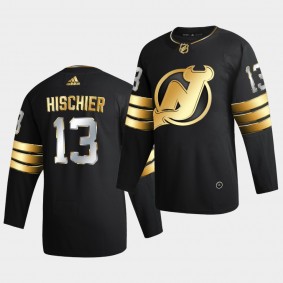 New Jersey Devils nico hischier 2020-21 Golden Edition Limited Authentic Black Jersey