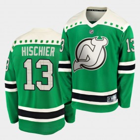 Nico Hischier New Jersey Devils 2020 St. Patrick's Day Replica Player Green Jersey