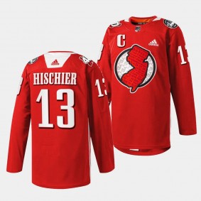 Nico Hischier New Jersey Devils 2023 Fan Appreciation Red #13 Warm-Up Jersey Men's