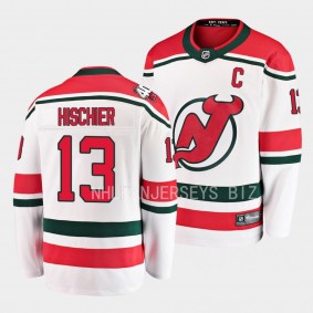 New Jersey Devils Nico Hischier 2022-23 Heritage White Premier Breakaway Player Jersey Men's