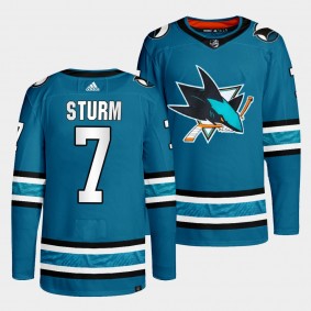 San Jose Sharks 2022-23 Home Nico Sturm #7 Teal Jersey Primegreen Authentic