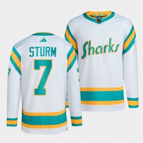 Reverse Retro 2.0 San Jose Sharks Nico Sturm #7 White Authentic Primegreen Jersey 2022