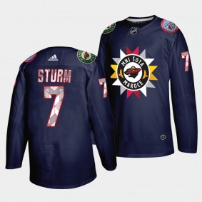 Nico Sturm #7 Wild 2021-22 Native American Heritage Day Navy Jersey