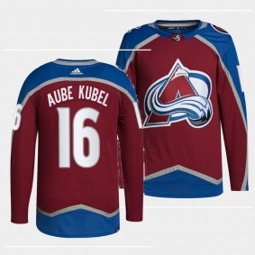 Nicolas Aube-Kubel #16 Avalanche Home Burgundy Jersey 2021-22 Authentic Pro