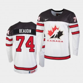 Canada Team Nicolas Beaudin 2021 IIHF World Championship White Home Jersey