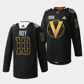 Nicolas Roy #10 Golden Knights Black History Month 2022 Warm-up Black Jersey