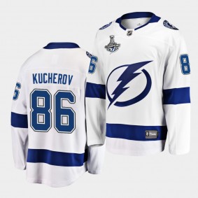 Tampa Bay Lightning Nikita Kucherov 2020 Stanley Cup Champions Away White Men Jersey