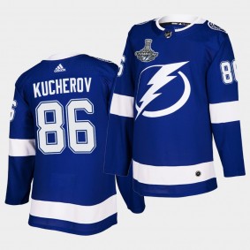 2021 Stanley Cup Champions Tampa Bay Lightning Nikita Kucherov Blue Authentic Patch 86 Jersey