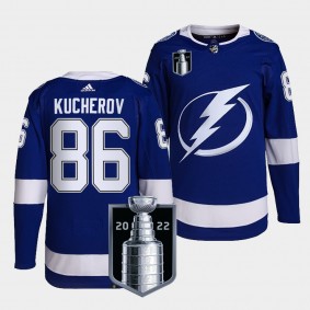 Nikita Kucherov #86 Lightning Authentic Pro Blue Jersey 2022 Stanley Cup Playoffs