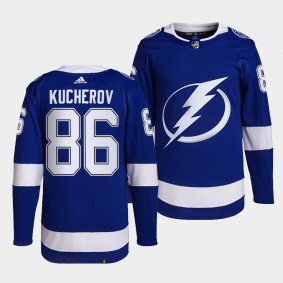 Nikita Kucherov #86 Lightning Home Blue Jersey 2021-22 Primegreen Authentic