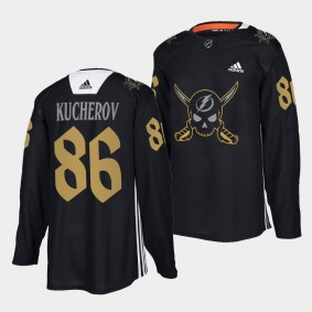 Nikita Kucherov Lightning #86 Gasparilla inspired Jersey Black Pirate-themed Warmup