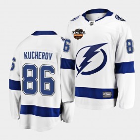 Tampa Bay Lightning Nikita Kucherov 2021 Central Division Patch White Jersey Away