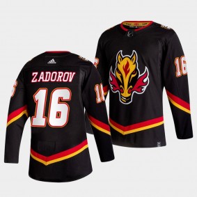 Nikita Zadorov #16 Flames 2021 Reverse Retro Special Edition Black Jersey