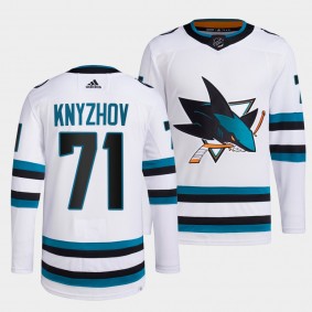 Nikolai Knyzhov #71 San Jose Sharks 2022-23 Away White Jersey Primegreen Authentic