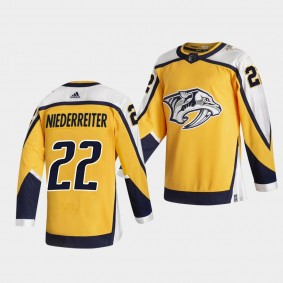 Nashville Predators Nino Niederreiter Reverse Retro #22 Gold Jersey Authentic