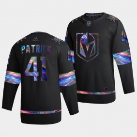 Vegas Golden Knights Nolan Patrick Iridescent Holographic #41 Black Jersey Authentic