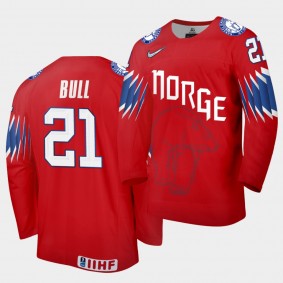 Christian Bull Norway Team 2021 IIHF World Championship Limited Red Jersey