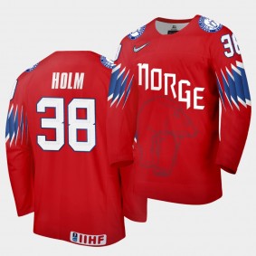 Henrik Holm Norway Team 2021 IIHF World Championship Limited Red Jersey