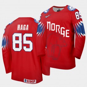 Michael Haga Norway Team 2021 IIHF World Championship Limited Red Jersey