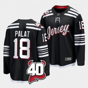 Ondrej Palat New Jersey Devils 2022 Alternate Black 40th Anniversary Jersey Men