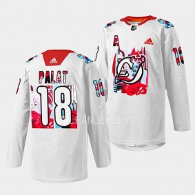 Gender Equality Night Ondrej Palat New Jersey Devils White #18 Warm-Up Jersey 2023