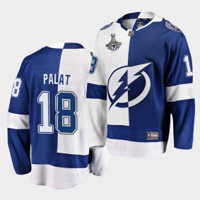 Tampa Bay Lightning Ondrej Palat 2020 Stanley Cup Champions Split Special Edition Black Men Jersey