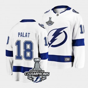 2021 Stanley Cup Champions Tampa Bay Lightning Ondrej Palat White Away 18 Jersey