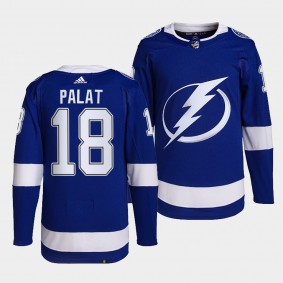 Ondrej Palat #18 Lightning Home Blue Jersey 2021-22 Primegreen Authentic