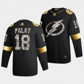 Tampa Bay Lightning Ondrej Palat 2022 Stanley Cup Playoffs #18 Black Jersey Diamond Edition