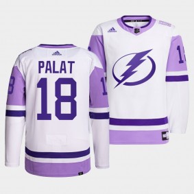 Tampa Bay Lightning Ondrej Palat 2021 HockeyFightsCancer Jersey #18 White Primegreen