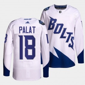 Lightning 2022 Stadium Series Ondrej Palat #18 White Jersey Primegreen Authentic