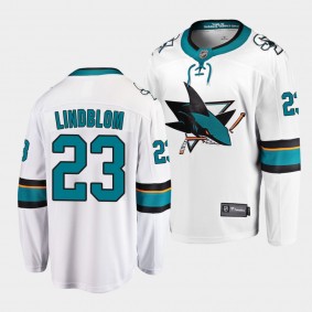 Oskar Lindblom San Jose Sharks 2022 Away White Breakaway Player Jersey Men