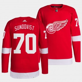 Oskar Sundqvist Red Wings Home Red Jersey #70 Primegreen Authentic Pro