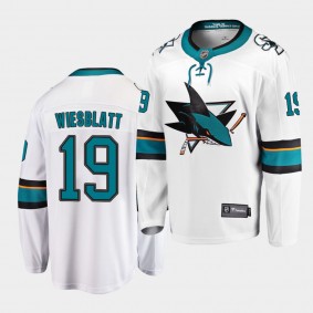 Ozzy Wiesblatt San Jose Sharks 2020 NHL Draft White Away Men Jersey