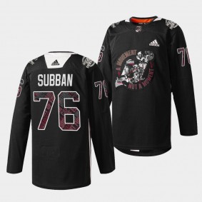 P.K. Subban Devils #76 Black History Month 2022 Jersey Black Warm-up