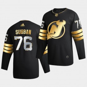 New Jersey Devils p.k.subban 2020-21 Golden Edition Limited Authentic Black Jersey