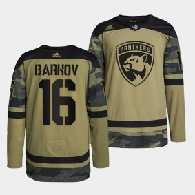 Florida Panthers 16 Aleksander Barkov Practice Camo Jersey Military Appreciation