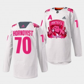 Florida Panthers 2022 Pink in the Rink Patric Hornqvist #70 White Jersey Warmup