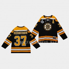 Patrice Bergeron Boston Bruins Blue Line 2010 Throwback Black #37 Jersey Mitchell Ness