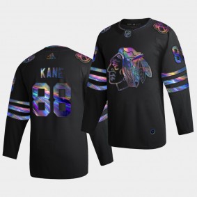 Chicago Blackhawks Patrick Kane 2020-21 Iridescent Holographic Collection Authentic Black Jersey