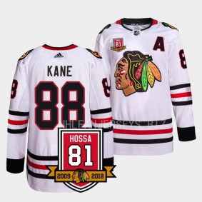 Patrick Kane Chicago Blackhawks Retirement 81Hossa Patch White #88 Authentic Jersey Men's